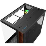 Thermaltake  midi tower behuizing Zwart/houtkleur | 2x USB-A | 1x USB-C | RGB | Window