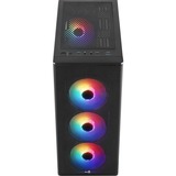 Aerocool Designer v2 midi tower behuizing Zwart | 2x USB-A | RGB | Window