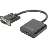 Digitus VGA - HDMI-converter adapter Zwart