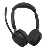 Jabra Evolve3 65 MS on-ear headset Zwart, Incl. oplaadstandaard, USB-A with Dongle, Bluetooth 5.3