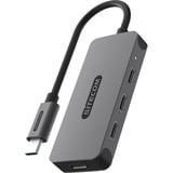 Sitecom USB-C naar 4x USB-C 10 Gbps Power Delivery usb-hub Grijs