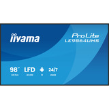 iiyama ProLite LE9864UHS-B1AG 98" 4K Ultra HD Public Display Zwart, HDMI, USB-C, WiFi, LAN, Audio, Android 14 OS
