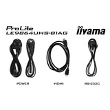 iiyama ProLite LE9864UHS-B1AG 98" 4K Ultra HD Public Display Zwart, HDMI, USB-C, WiFi, LAN, Audio, Android 14 OS