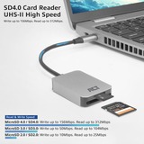 ACT Connectivity USB-C kaartlezer voor SD en micro SD, SD 4.0 UHS-II Aluminium