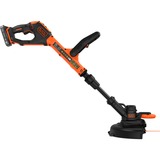 BLACK+DECKER 18V Trimmer met 2 messen en accu grastrimmer Zwart/oranje, 25 cm, accu inbegrepen