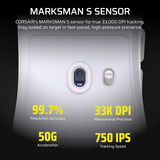 Corsair Corsair SABRE v2 PRO Ultralight Black gaming muis Zwart, 100 - 33.000 DPI, 2,4 GHz / USB 2.0