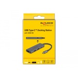 DeLOCK USB Type-C Docking Station 8K Donkergrijs, HDMI, USB, PD 3.0 100 W
