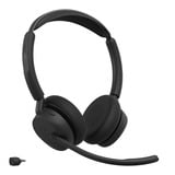 Jabra Evolve3 45 MS on-ear headset Zwart, USB-C with Dongle, Bluetooth 5.3