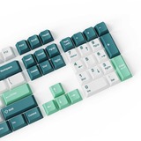 Keychron Cherry Profile Double-Shot PBT Full Keycap-Set - White Mint keycaps Wit/groen, 219 Stuks, ANSI & UK ISO Layout