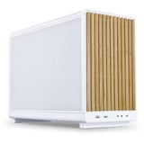 Lian Li A3-mATX White (Wood Edition) midi tower behuizing Wit/houtkleur | 2x USB-A | 1x USB-C