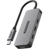 Sitecom USB-C naar 4x USB-C hub usb-hub Grijs