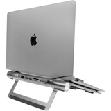 ACT Connectivity Laptopstandaard met afneembaar USB-C docking station aluminium/grijs