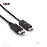 Club 3D DisplayPort 1.4 to HDMI 4K60Hz kabel adapter Zwart, HDR M/M 2m