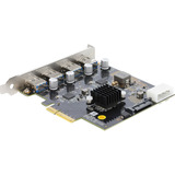 DeLOCK PCI Express x4 Card to 4 x USB 10 Gbps USB Type-A Dual Channel interface kaart 