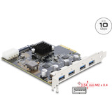 DeLOCK PCI Express x4 Card to 4 x USB 10 Gbps USB Type-A Dual Channel interface kaart 