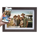 Denver PFF-1042DWMK2 Digitale fotolijst 10.1'' Houtkleur, 16 GB, USB-C, Wi-Fi