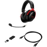 HyperX Cloud III S Wireless over-ear gaming headset Zwart/rood, Pc, PlayStation 5, Nintendo Switch