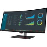 Lenovo ThinkVision P40w-20 (62C1GAT6EU) 40" 4K Ultra HD Curved UltraWide monitor Zwart, 1x DisplayPort, 1x HDMI, 1x USB-C, 4x USB-A, 2x Thunderbolt, 1x RJ-45