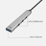 ACT Connectivity USB-A hub, 3x USB-A 2.0 en 1x USB-A 3.0 usb-hub Aluminium