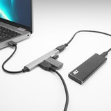 ACT Connectivity USB-A hub, 3x USB-A 2.0 en 1x USB-A 3.0 usb-hub Aluminium