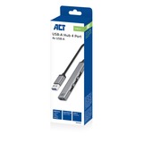 ACT Connectivity USB-A hub, 3x USB-A 2.0 en 1x USB-A 3.0 usb-hub Aluminium