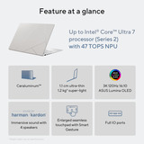 ASUS Zenbook S14 UX5406SA-QJ544W 14"  Copilot+ laptop Donkergrijs | Core Ultra 7 258V | Intel Arc Graphics 140V | 32 GB | 1 TB SSD