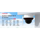 Foscam D8T, 4K/8MP vandalismebestendige WiFi PT buitencamera Zwart