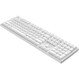 HelloGanss HS108T White, toetsenbord Wit, US lay-out, Gateron Yellow, RGB leds, PBT Doubleshot keycaps, hot swap, 2,4 GHz / Bluetooth / USB-C