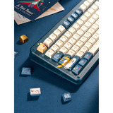Iqunix ZX75 Sky Encounter Wireless Mechanical Keyboard, gaming toetsenbord Blauw/wit, US lay-out, Gateron Red, RGB leds, 75%, Hot-swappable, Double-shot PBT, 2.4GHz | Bluetooth 5.1 | USB-C