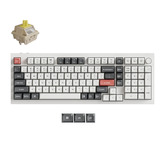 Keychron Q5 Ultra-M3 8K Wireless Custom Mechanical Keyboard Wit, US lay-out (QWERTY), Keychron Silk POM Banana, 96%, 96%, RGB, Hot swap, 8K, 2.4 GHz / Bluetooth 5.2 / USB-C