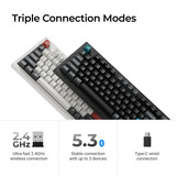 Keychron Q5 Ultra-M3 8K Wireless Custom Mechanical Keyboard Wit, US lay-out (QWERTY), Keychron Silk POM Banana, 96%, 96%, RGB, Hot swap, 8K, 2.4 GHz / Bluetooth 5.2 / USB-C