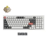 Keychron Q5 Ultra-M3 8K Wireless Custom Mechanical Keyboard, toetsenbord Wit, US lay-out, Keychron Silk POM Banana, 96%, RGB, Hot swap, 8K, 2.4 GHz / Bluetooth 5.2 / USB-C