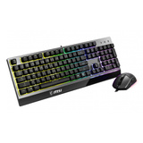 MSI VIGOR GK30 COMBO US RGB mechanisch gaming toetsenbord Zwart, US lay-out (QWERTY), 100%, 5000 dpi