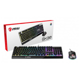 MSI VIGOR GK30 COMBO US RGB mechanisch gaming toetsenbord Zwart, US lay-out (QWERTY), 100%, 5000 dpi