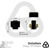 Thermal Grizzly DeltaMate Fitting ST16 verbinding Zwart