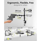 goobay Monitor Mount 13 tot 32 inch met Laptop Arm Flex, 10 tot 15.6 inch monitorarm Zwart