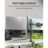 goobay Monitor Mount 13 tot 32 inch met Laptop Arm Flex, 10 tot 15.6 inch monitorarm Zwart