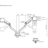 ACT Connectivity Monitorarm office premium, gasveer, 2 monitoren Zwart