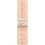Apple Geweven sportbandje van Nike - Sterrenlicht/roze (41 mm) armband Wit/roze