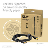 Club 3D Gecertificeerde DisplayPort 2.1 kabel Zwart, 2 meter, 10K
