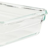 Emsa Clip & Close Glazen vershoudbakje, 0,85 L doos Transparant/rood, rechthoekig
