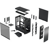 Fractal Design Summit Blackout TG midi tower behuizing Zwart | 2x USB-A | 1x USB-C | Tempered Glass