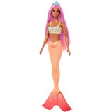 Mattel Barbie Zeemeerminpop met roze haar en zacht oranje staart 