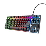 Trust GXT 833 Thado TKL gamingtoetsenbord , gaming toetsenbord Zwart, US lay-out, Membraan, TKL, RGB