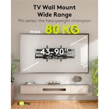 goobay Wide Range TV Wall Mount Pro FULLMOTION (XL), 43 tot 90 inch wandmontage  Zwart