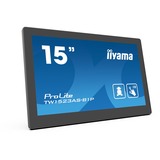 iiyama ProLite TW1523AS-B1P 15.6" touchscreen monitor Zwart, HDMI, USB, LAN, WiFi, Audio, Touch, Android 
