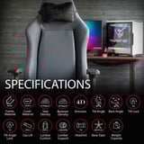 Arozzi Primo - Full Premium Leather - Ocean gamestoel Blauwgrijs