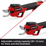 EINHELL Professionele accusnoeischaar GP-LS 18/28 Li BL-Solo takkenschaar Rood/zwart, Accu en oplader niet inbegrepen, Power X-Change