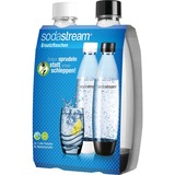 SodaStream Soda PET-Fles Fuse 1 liter, duopack drinkfles Transparant/zwart, 1x wit, 1x zwart