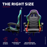 Trust GXT 704 Roniq Comfortabele Gamestoel  gamestoel Zwart, RGB, Tot 110 kg